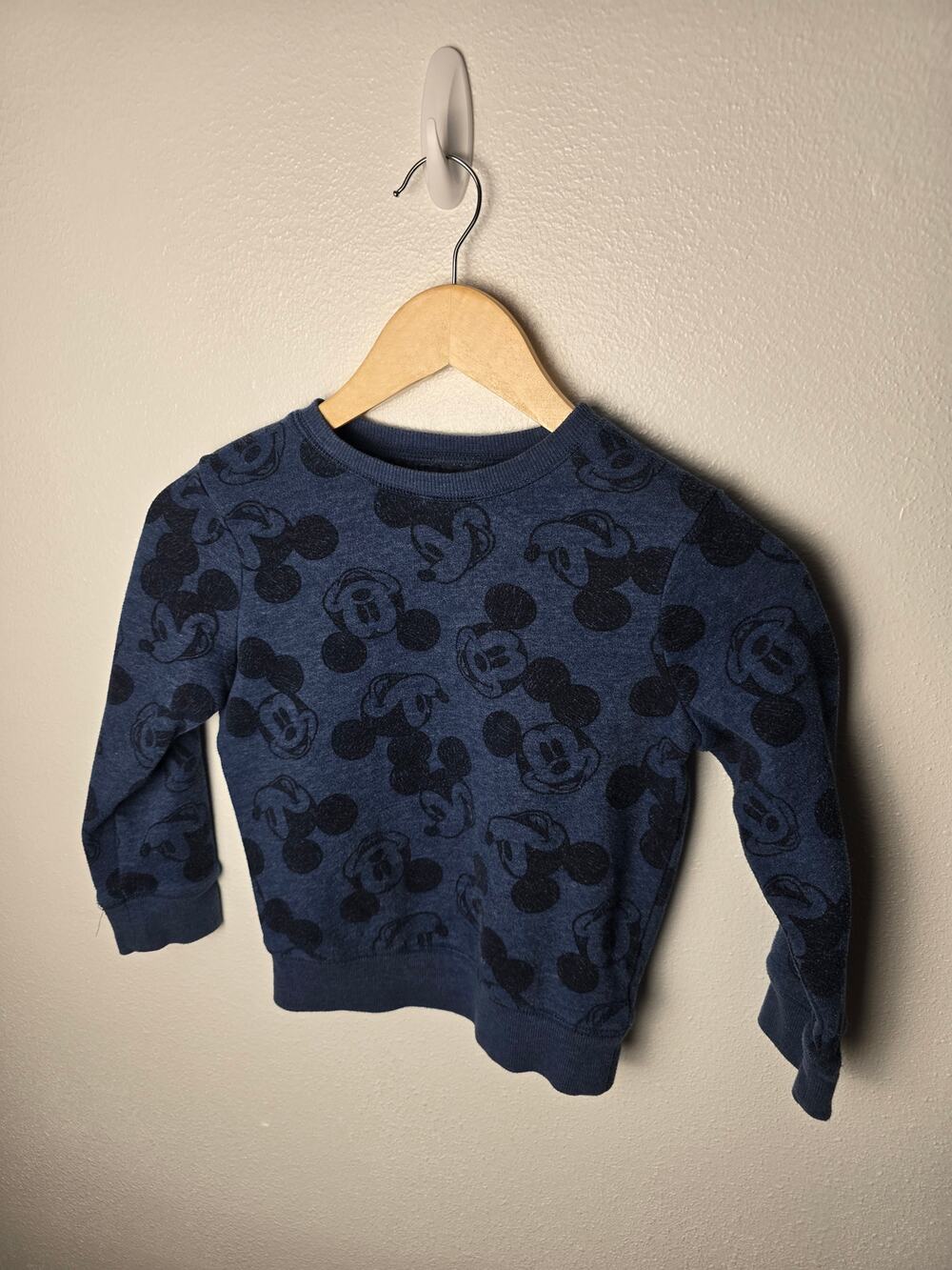 Disney Jumping Beans Mickey Mouse Sweatshirt Boys 6 Blue All Over Print